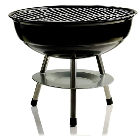 Portable Outdoor Charcoal Grill 13.25” Chrome Plated Enamel Coated Firebox New - Picture 4 of 5